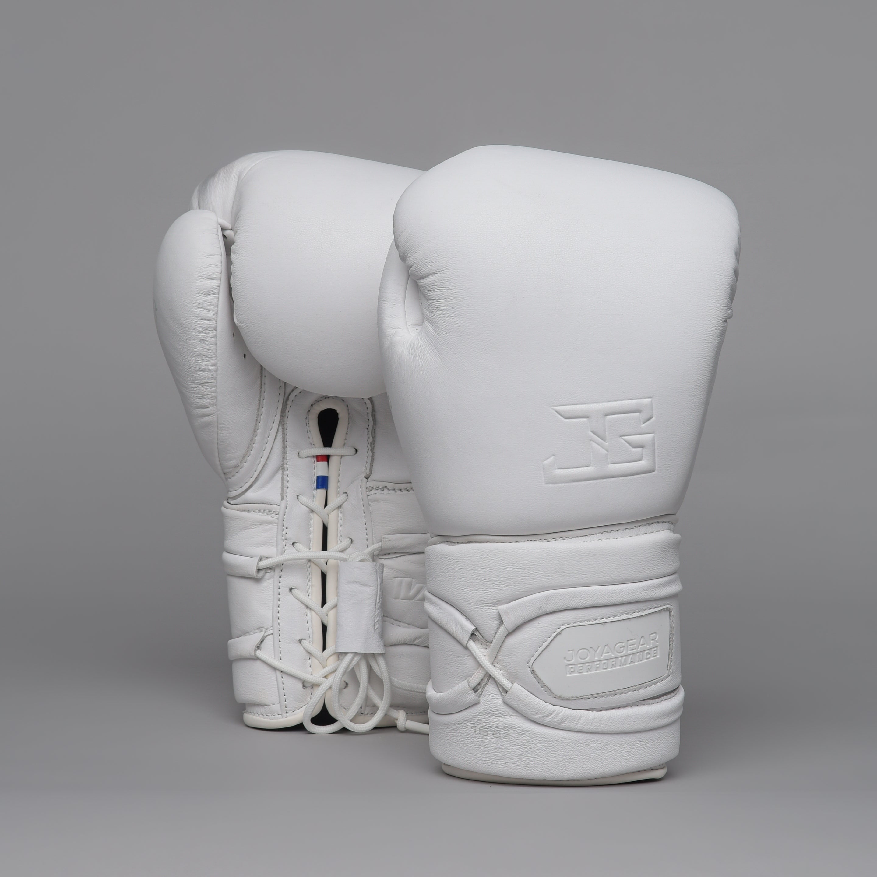 Joyagear Elite Performance Schnür-Boxhandschuhe Leder Weiss