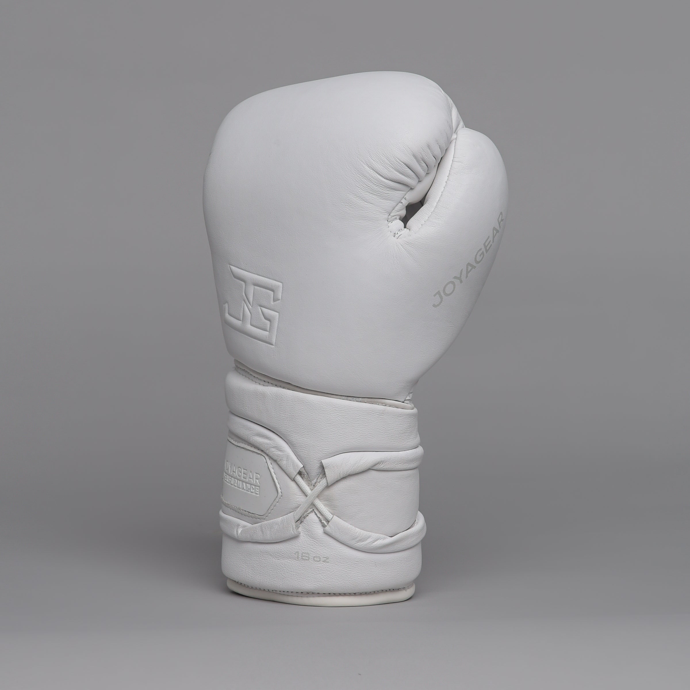 Joyagear Elite Performance Schnür-Boxhandschuhe Leder Weiss