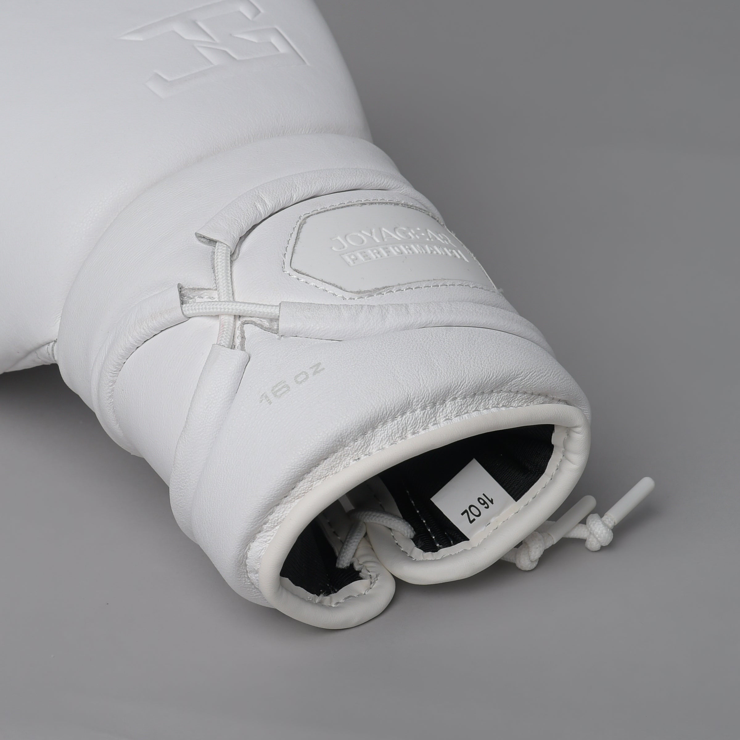 Joyagear Elite Performance Schnür-Boxhandschuhe Leder Weiss