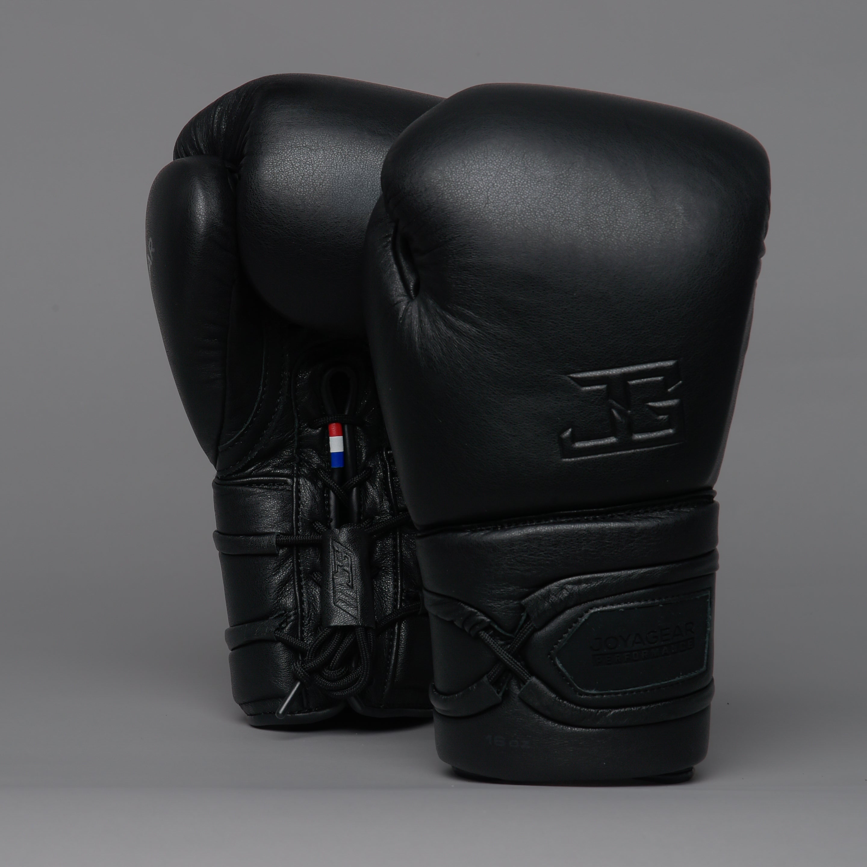 Joyagear Elite Performance Schnür-Boxhandschuhe Leder Schwarz