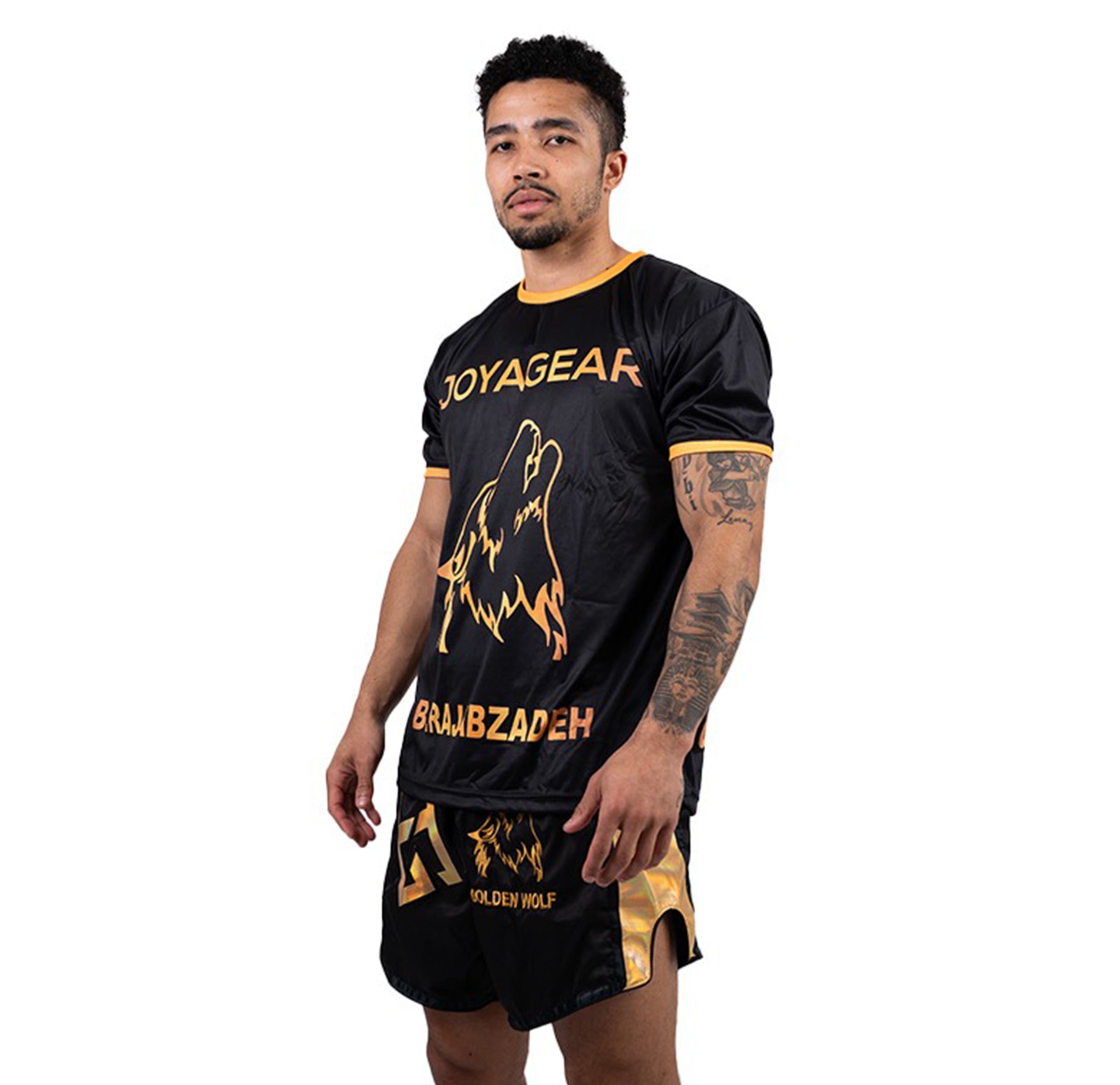 THE JOYAGEAR GOLDEN WOLF SHIRT Schwarz/Gold